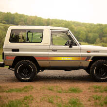 Kit de calcomanías de vinilo con franjas laterales degradadas de estilo retro para Toyota Land Cruiser LJ73 1994_2