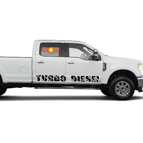2 Calcomanías de vinilo para paneles laterales de TURBO DIESEL que se ajustan a Ford F-250 Super Duty
