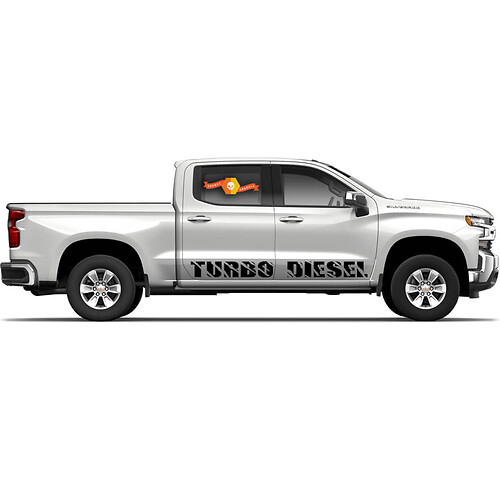 2 Turbo Diesel Rocker Panel Vinyl Calcomanías encajadas a Chevy Chevrolet Silverado