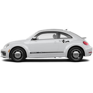 Par de calcomanías gráficas de rayas Volkswagen Beetle rocker estilo Cabrio que se adaptan a cualquier año
