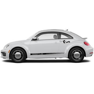 Par Volkswagen Beetle rocker Stripe Graphics Calcomanías estilo de líneas oblicuas que se adaptan a cualquier año
