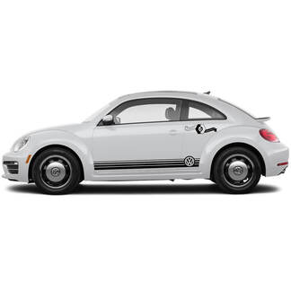 Par Volkswagen Beetle rocker Stripe Graphics Calcomanías líneas estilo Logo VW se adapta a cualquier año
