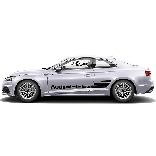 2 vinilos de estilo de coche Audi Sport A5 para faldones laterales de auto calcomanía de rayas de carreras para Audi
