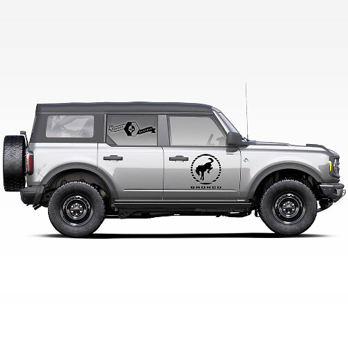 Par de calcomanías de puertas laterales con el logo de caballo Bronco para Ford Bronco 2021
