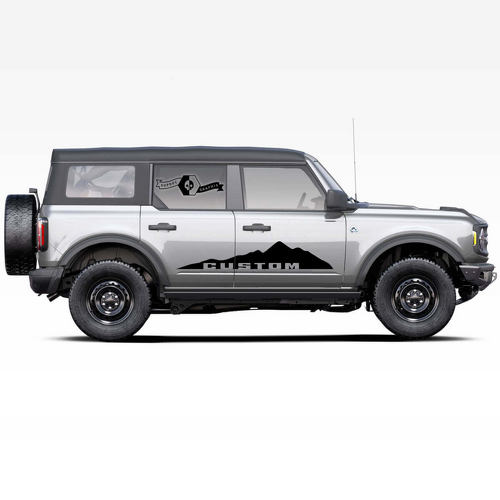 Par de calcomanías de puertas laterales con el logo de caballo horse de las Montañas para Musclecar horse 2021
