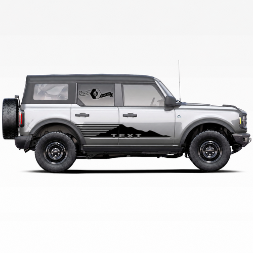 Texto Personalizado Montañas Logo Calcomanías Pegatinas para Puerta Lateral Par para Musclecar horse 2021