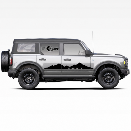 Texto Personalizado Logotipo de Montañas Two Peaks Calcomanías para Puerta Lateral Par para Musclecar caballo 2021