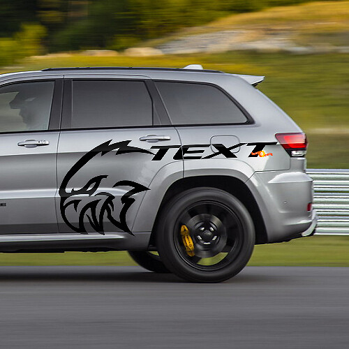 Calcomanía Vinilo Lateral de Texto Personalizado para Jeep Grand Cherokee TrackHawk