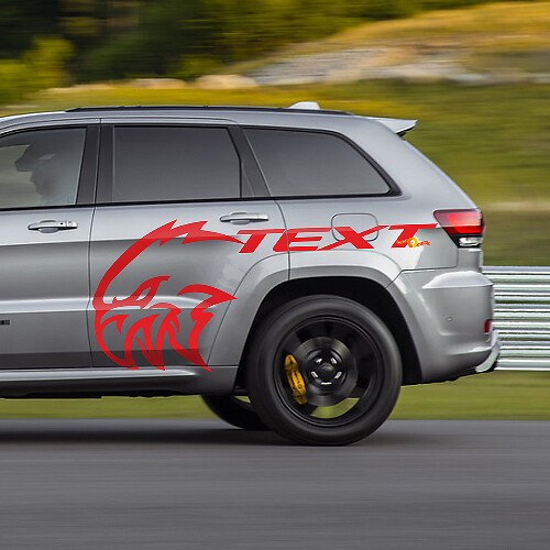 Calcomanía Vinilo Lateral de Texto Personalizado para Jeep Grand Cherokee TrackHawk
