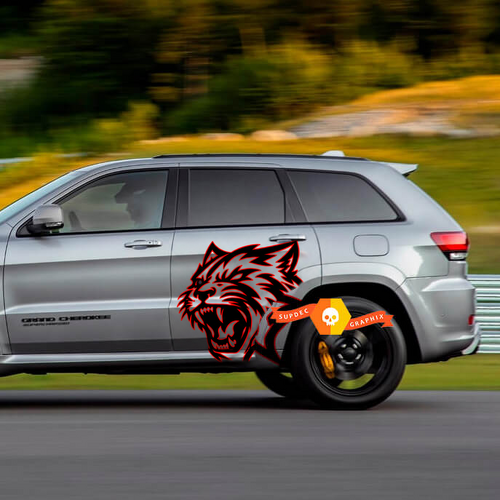 Jeep Grand Cherokee SRT TrackHawk 2 Calcomanía de vinilo lateral de 2 colores
