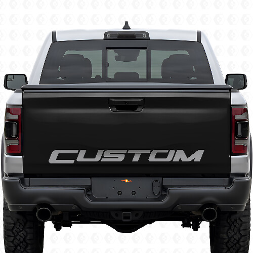 Vinilo adhesivo personalizado en negro para la puerta trasera de Dodge Ram Rebel_1