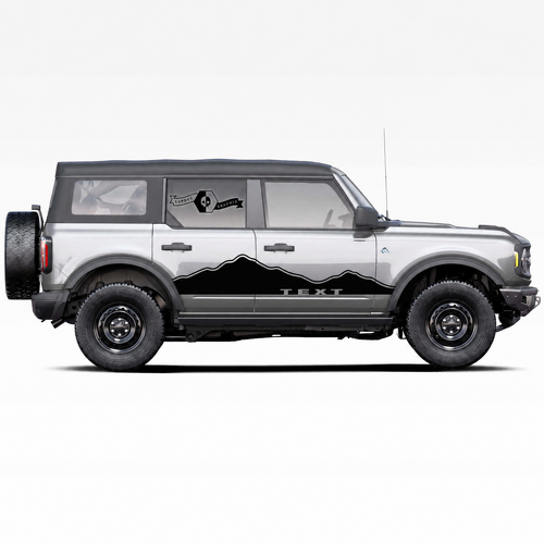 Texto Personalizado Logo Dos Picos Montañas Adornos Calcomanías Pegatinas para Puerta Lateral Par para Musclecar Horse 2021