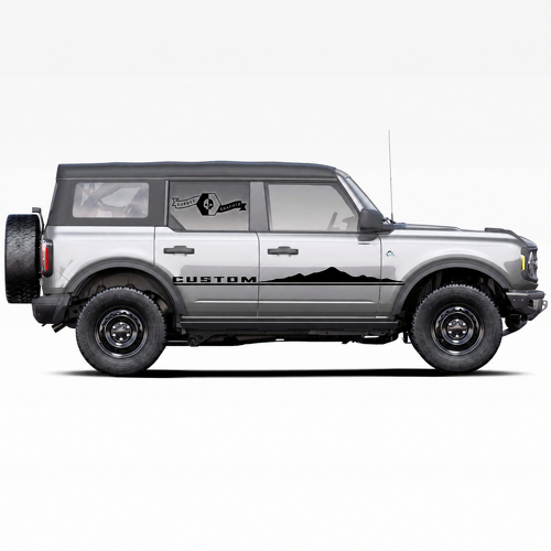 CUSTOM Mountain Door Stripe Pair Puerta Adhesivo de vinilo para Ford Bronco 2021
