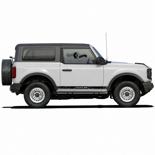 Juego de franjas personalizadas desgastadas para paneles de marcha de 2 puertas, calcomanía de vinilo para Ford Bronco 2021