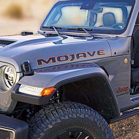 Par de pegatinas de vinilo para capó Mojave para Jeep Gladiator