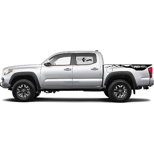 2 Juego de calcomanías para Toyota Tacoma Trd Off Road Montañas Cama Calcomanía Gráfica Lateral WRAP
