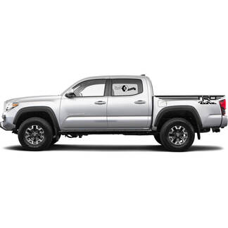 Kit de 2 pegatinas adhesivas para Toyota Tacoma Trd Off Road Mountains Lines Bed Decal Sticker Graphic Side WRAP
