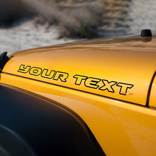 Calcomanía de vinilo con letras contorneadas para capó Jeep Rubicon