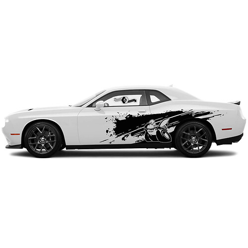 Par de pareja Dodge Challenger SRT SCAT PAQUETE PUERTAS DE PUERTAS LADOS Vinilo Gráficos Quick Dash