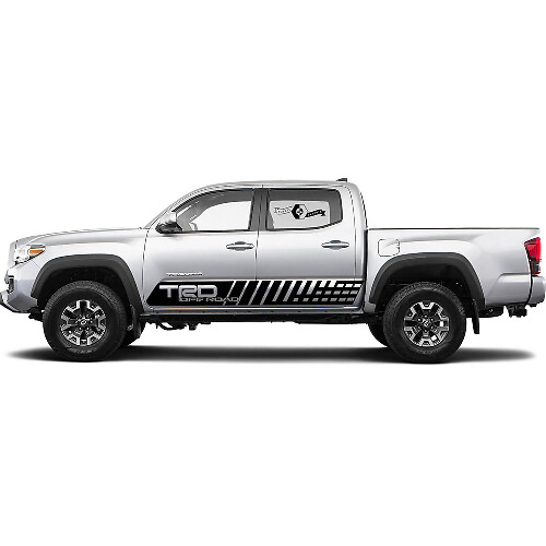 2X Calcomanías de vinilo laterales (X-P) para Toyota Tacoma 2021 Kit de pegatinas gráficas Rally Off Road
