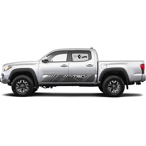 Calcomanía lateral de vinilo con franjas a cuadros TRD para Toyota Tacoma 2016-2019