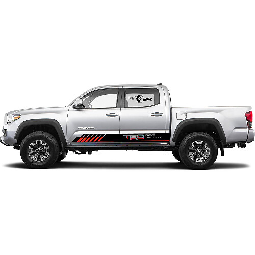 Calcomanía de vinilo lateral con franjas estilo TRD Off Road para Toyota Tacoma 2016-2019