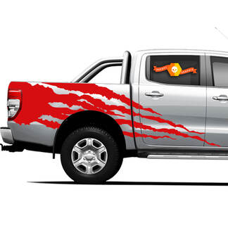 Calcomanías gráficas para caja lateral de camión 4×4 para Ford Ranger Red Fire
