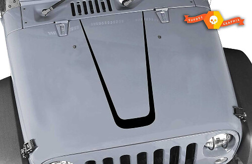Calcomanía de vinilo central en forma de U para capó para Jeep Wrangler