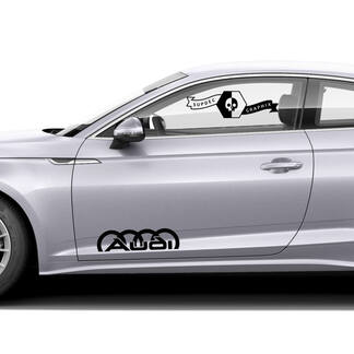 Par Audi A5 Car Styling Vinilo Auto Car Sticker para Audi Door Side Uniform Style
