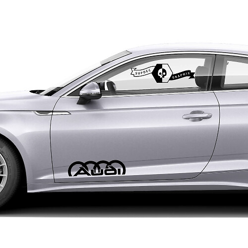 Par de vinilos de estilo automovilístico para Audi A5 para la puerta lateral de Audi estilo uniforme.
