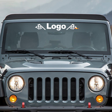 Vinilo adhesivo de parabrisas con logotipo personalizado y banderas para Jeep_2