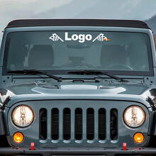 Vinilo adhesivo de parabrisas con logotipo personalizado y banderas para Jeep_2