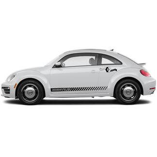 Par Volkswagen Beetle rocker Stripe Graphics Calcomanías Cabrio estilo se adapta a cualquier año líneas oblicuas
