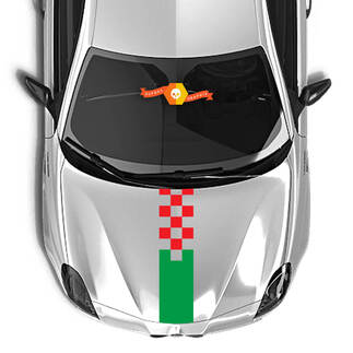Adhesivo capó Alfa Romeo Bandera de Italia bandera a cuadros 2021

