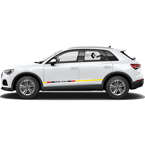 Pegatinas de Audi Q3 para la puerta lateral del panel lateral de la bandera de Alemania Nuevas 2021 Calcomanía de vinilo
