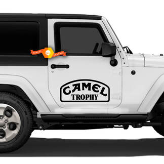Par de puertas adhesivas de trofeo de Jeep Camel para 2021, pegatina de vinilo
