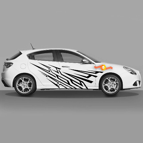 Pegatina de vinilo en pareja Calcomanías Alfa Romeo Giulietta Gráficos Fragmentos Afilados en Puertas 2021
