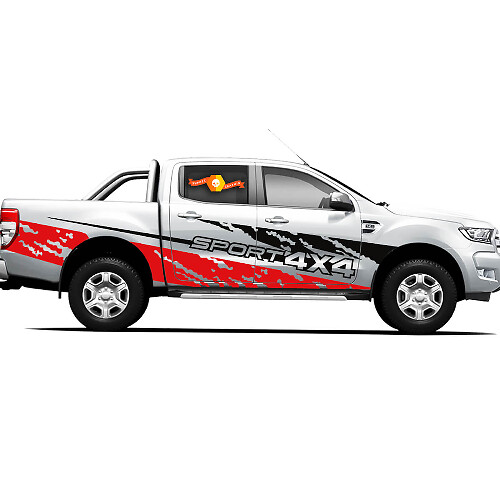Pegatina de vinilo para puertas laterales de camioneta Toyota Tacoma TRD Off Road 4X4 Fire And Earth

