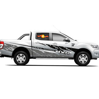 Par de pegatinas de vinilo 4X4 Tacoma Toyota TRD Off Road Truck side Doors Ash Style 2021
