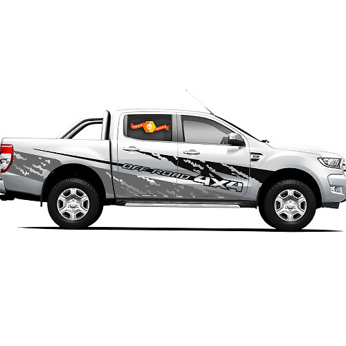 Pegatinas de vinilo en par Toyota Tacoma TRD 4X4 Estilo Ceniza para puertas laterales de camioneta todoterreno 2021
