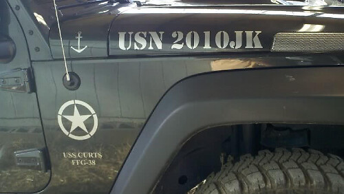 Kit de calcomanías de vinilo militar lateral USN USS Curts FFG-38 para Jeep Wrangler
