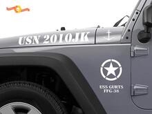 Jeep Wrangler Admiral Maurice Curts US Navy USA dice USN SSf-38 USS CURTS Calcomanía Pegatina 2