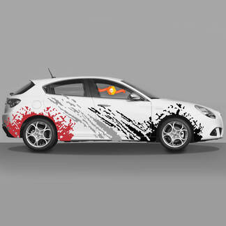 2x Doors Body Calcomanía se adapta a las calcomanías Alfa Romeo Giulietta Vinyl Graphics, Fire And Road 2021
