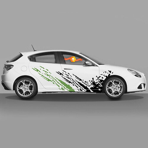 2x Puertas Cuerpo Calcomanía se adapta a Alfa Romeo Giulietta Pegatinas Calcomanías Gráficos de vinilo Barro volador de ruedas
