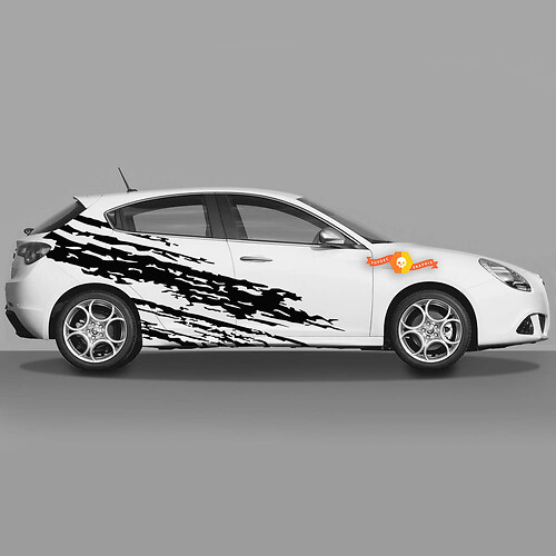 2x Puertas Cuerpo Calcomanía Se adapta a Alfa Romeo Giulietta Calcomanías Vinyl Graphics Black Griets 2021