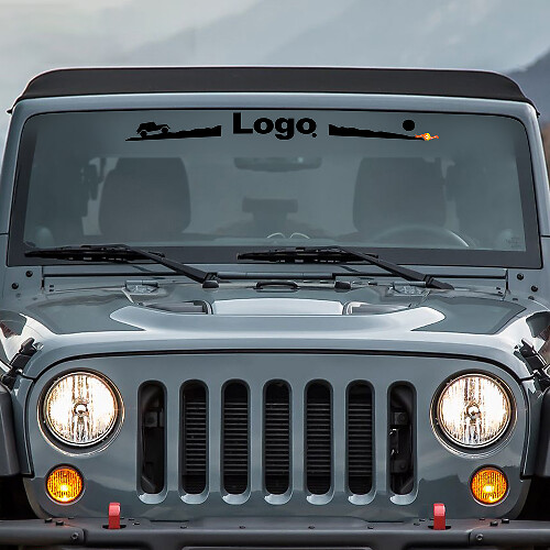 Calcomanía de vinilo para parabrisas con logotipo Mountain Style para Jeep Wrangler Rubicon