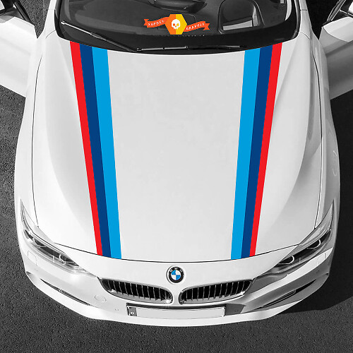 Ambas franjas del capó en colores M para BMW de cualquier generación y modelo
