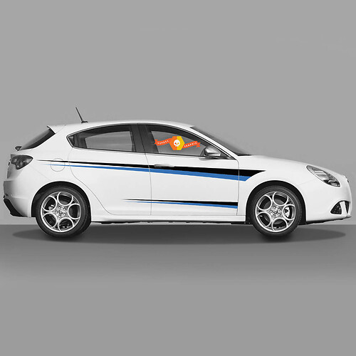 Vinilos de vinilo etiquetas laterales Alfa Romeo Black and Blue Coloring Nuevo 2022