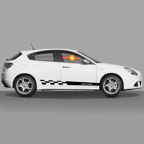 Vinilos de vinilo pegatinas laterales bandera a cuadros Alfa Romeo Rocker Panel Finish Line 2005--2022