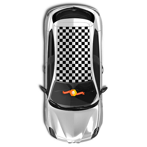 Calcomanías de vinilo pegatinas gráficas laterales Alfa Romeo techo bandera a cuadros Grand Chess Board nuevo 2022
